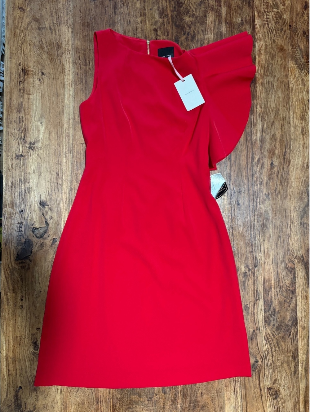 Alex Marie Red Dress One Shoulder NWT Washable Size 4